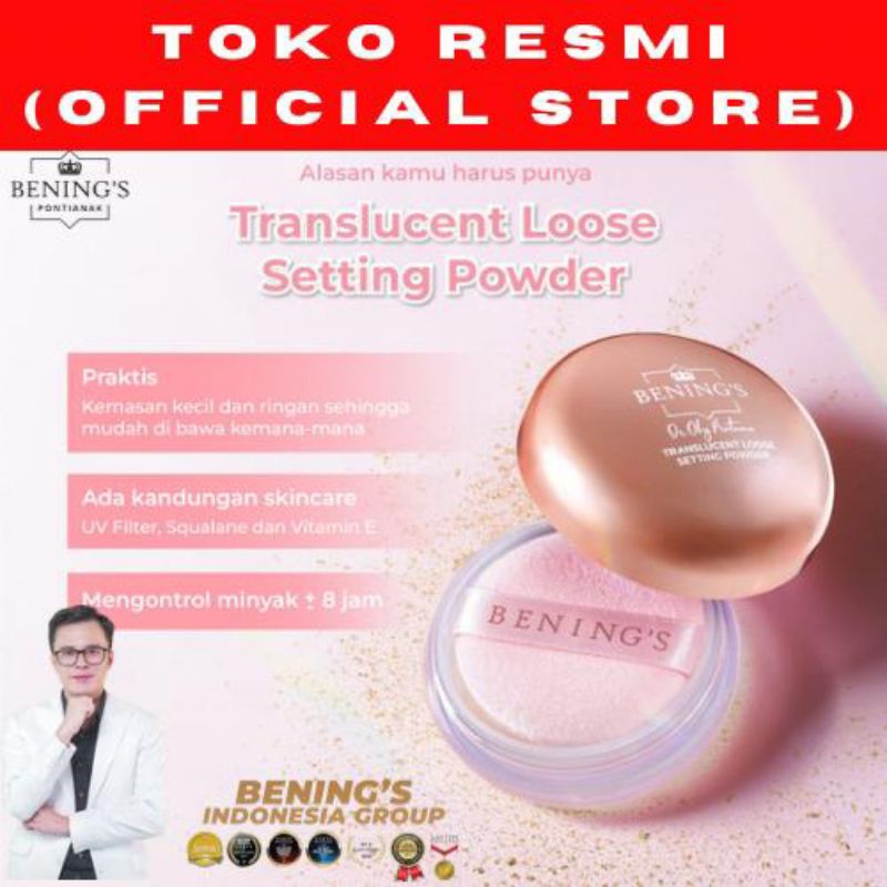 Bedak Bening's Bedak Tabur Bening Loose Powder Bening's by dr Oky Pratama