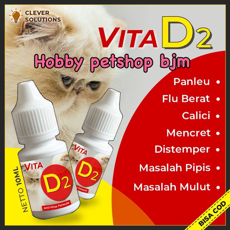 Vita D2 - obat kucing anti virus flu berat muntah
