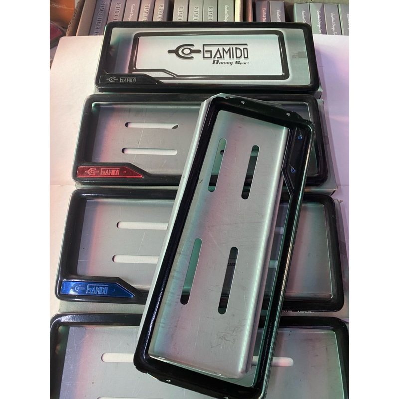 Cover plat nomor seng gamido +baut bahan tebal sepasang