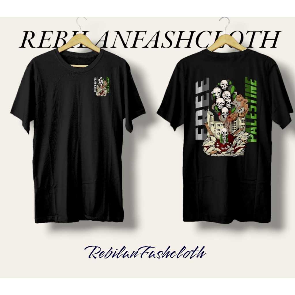 Kaos FREE PALESTINE / T-Shirt Palestine / Baju Jihad / Kaos islami / Kaos Pria