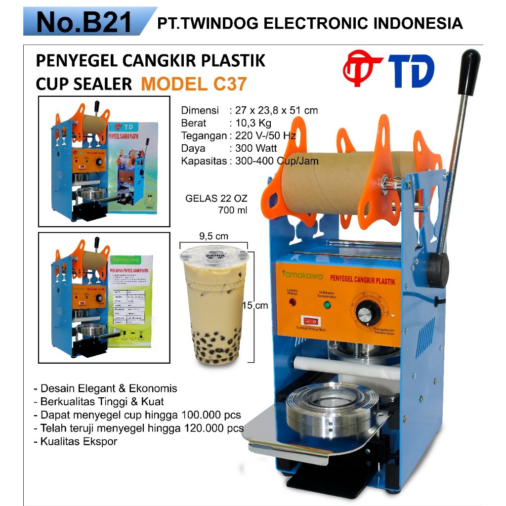 TD Cup sealer mesin press cup mesin penutup cup jus es