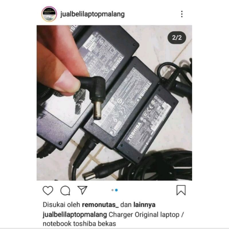 Charger Laptop Notebook Toshiba Original Bekas