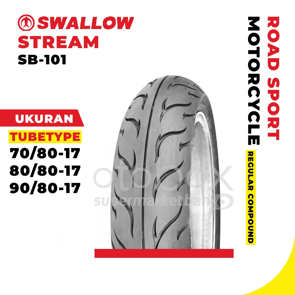 Ban Motor Swallow SB-101 Stream Ukuran 70/80 80/80 90/80 Ring 17 Tubetype