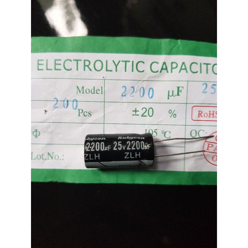 Elco 2200uf 25v Rubycon