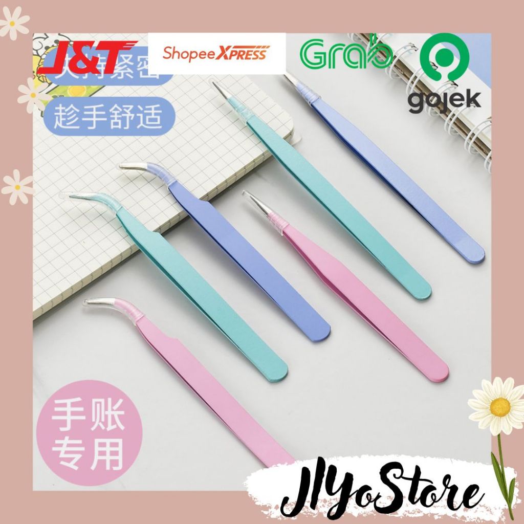 

Pinset Tweezer Jepitan Stiker Perlengkapan Dekorasi Journaling Bujo Scrapbook Planner Warna Pastel