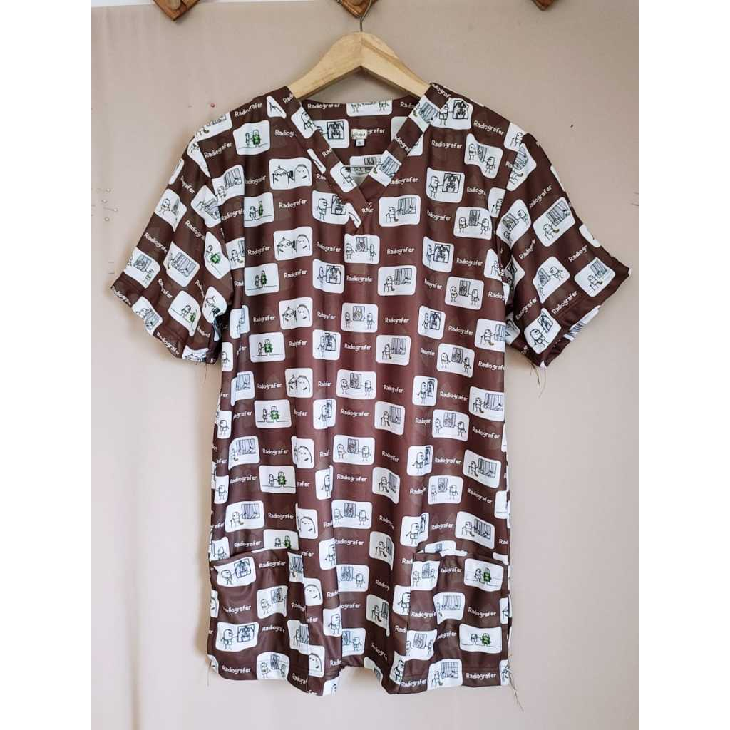 Baju jaga motif / Baju jaga / Baju dokter printing motif radiografer