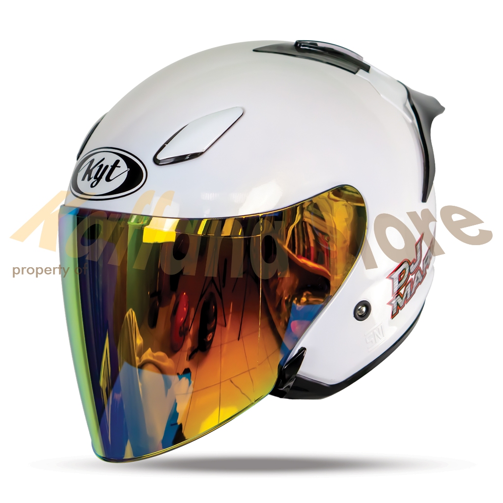 Helm KYT DJ Maru White Paket Ganteng