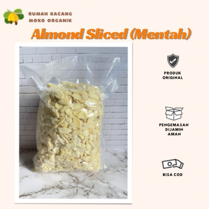 

Almond Sliced/Irisan tipis (Mentah) 500 gr