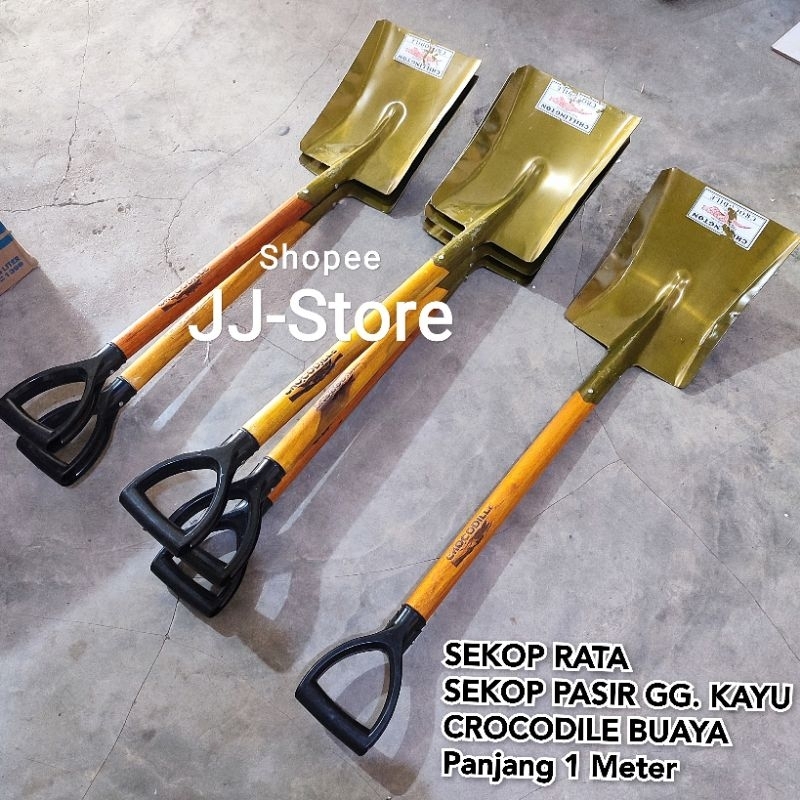 Sekop Pasir Rata | Sekop Pasir Runcing Sekop Besar CROCODILE Gagang Kayu