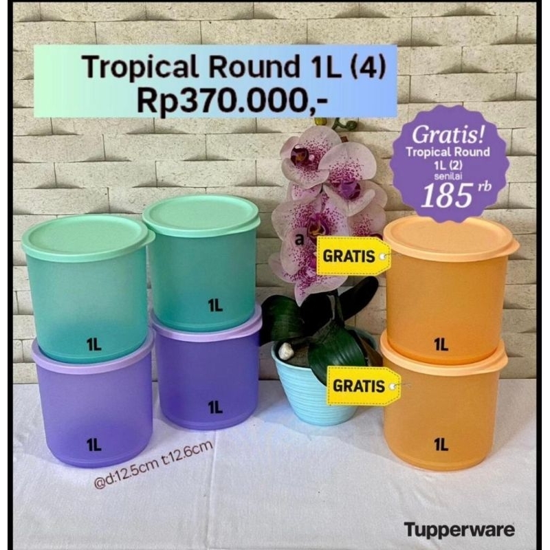 Toples Tropical Round Set Tupperware