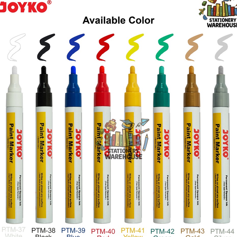 

Terbaru Joyko Paint Marker Color Spidol Cat Permanen Warna PTM-37 - 44 ➴❄❈