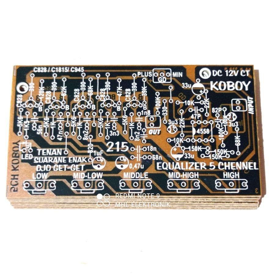PCB Equalizer 5 Channel Transistor KOBOY 215