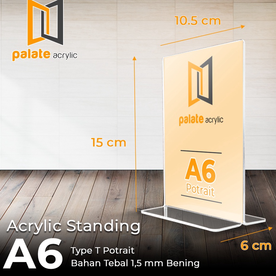 

Best Produk AKRILIK DISPLAY A6 T PORTRAIT / TEMPAT BROSUR / TENT CARD ACRYLIC 1.5MM