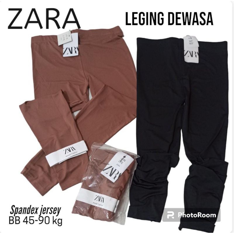 Celana Legging Wanita Dewasa Zara Coklat Skin Celamis Spandek Jersey Premium