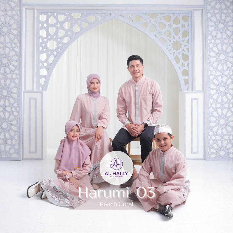 [COD] Al HALLY harumi 03 Peach corral Sarimbit Keluarga terbaru | Bahan yarn dyed Songket Premium | 