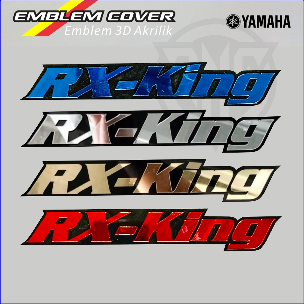 2 Emblem Yamaha RxKing Logo Motor 3D Akrilik Variasi Modip Asesoris bukan stiker
