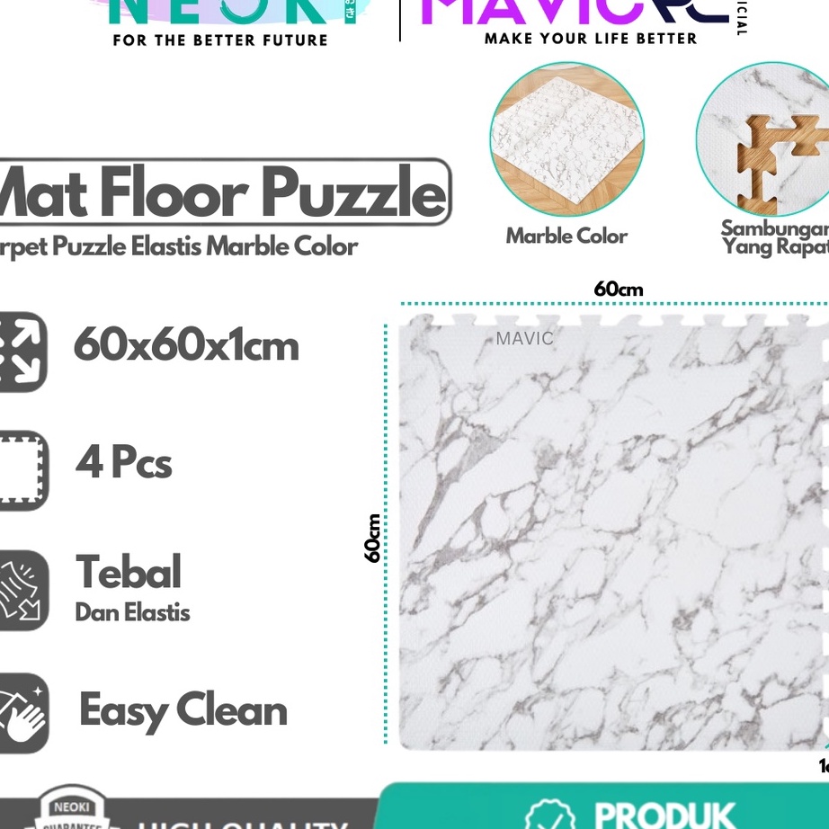 Diskon Promo NEOKI NMP50 Matras Puzzle Lantai Evafoam Tebal dan Elastis 60x60CM Alas Lantai Karpet A