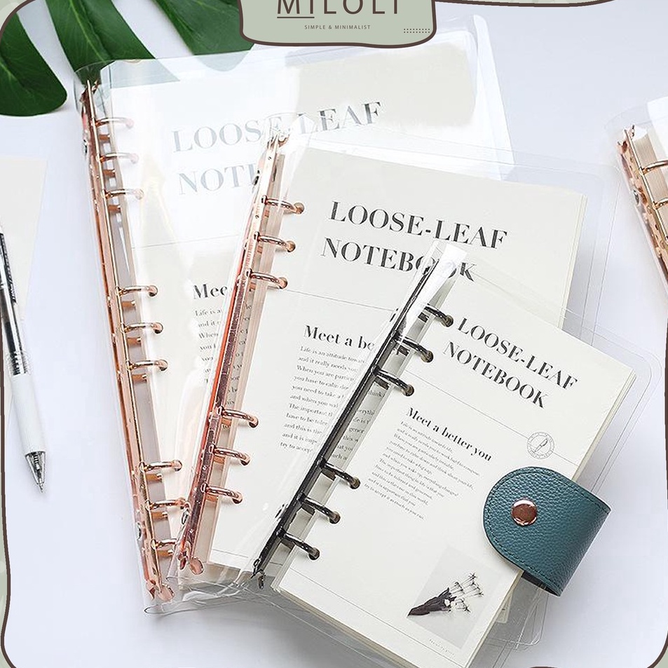

Seller [MILOLI] Elegant Binder A5 Binder A6 Transparan Binder with Clip Note Book Loose Leaf Rose Gold Binder - E0036 ➾❈❁