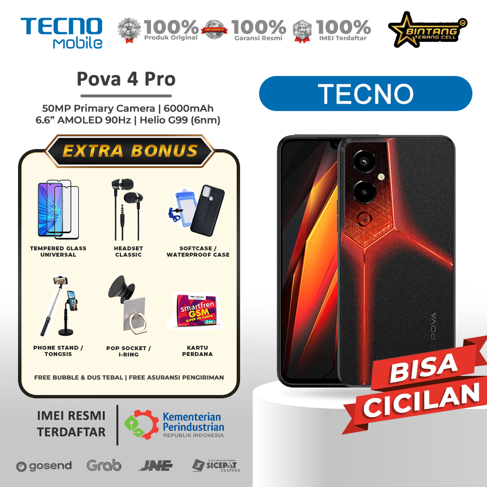 Tecno pova 4 pro ram 8+5Gb/128 ram 8+5Gb/256 NFC pova 4 ram 8+5Gb/128 NFC Garansi resmi Tam