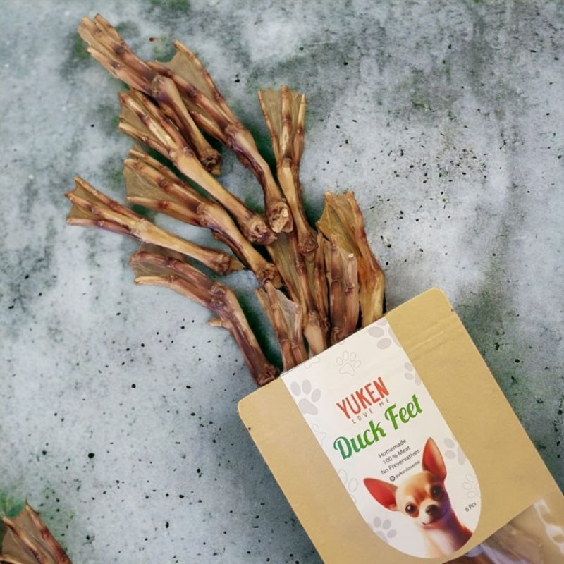 Yuken Duck Feet 50gr Cemilan snack Anjing Kucing Homemade Dehydrated Treats