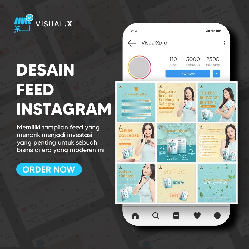 Jasa Desain Feed Instagram Custom Lucu Kosmetik Skincare Profesional