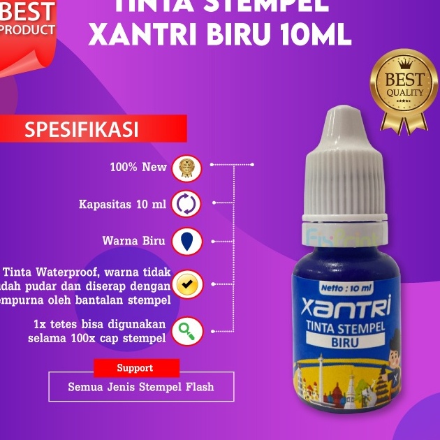 

Terkini Tinta Stempel Stamp Flash Warna Anti Luntur 10 ml Refill Ink Stamp Stampel HItam Biru Merah Pink Hijau Orange Ungu 10ml