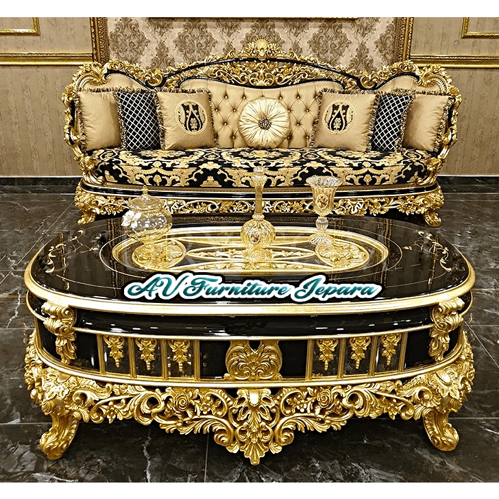 Set Sofa Luxury Ruang Tamu Mewah Kursi sofa Sultan Terbaru
