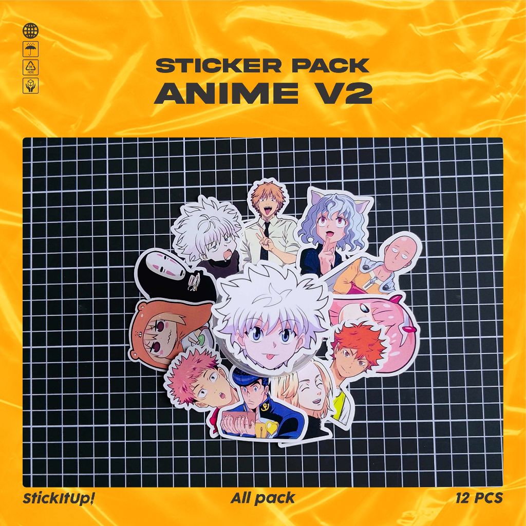 

COD✨ StickItUp Stiker Pack Anime Jepang V2 Lucu Keren Untuk Koper Laptop Skateboard