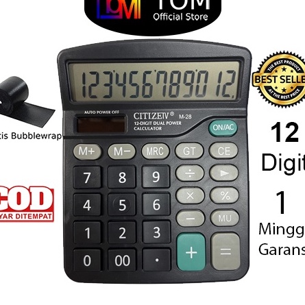 

Ready Kalkulator Citizen M-28 12 Digit - Calculator Check Dual Two Power