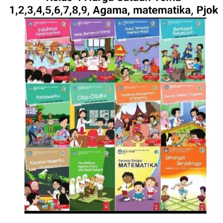 Diskon Buku Tematik Kelas 4 Tema 1,2,3,4,5,6,7,8,9, Agama Islam, Matematika, PJOK, Revisi 2017 Kurik