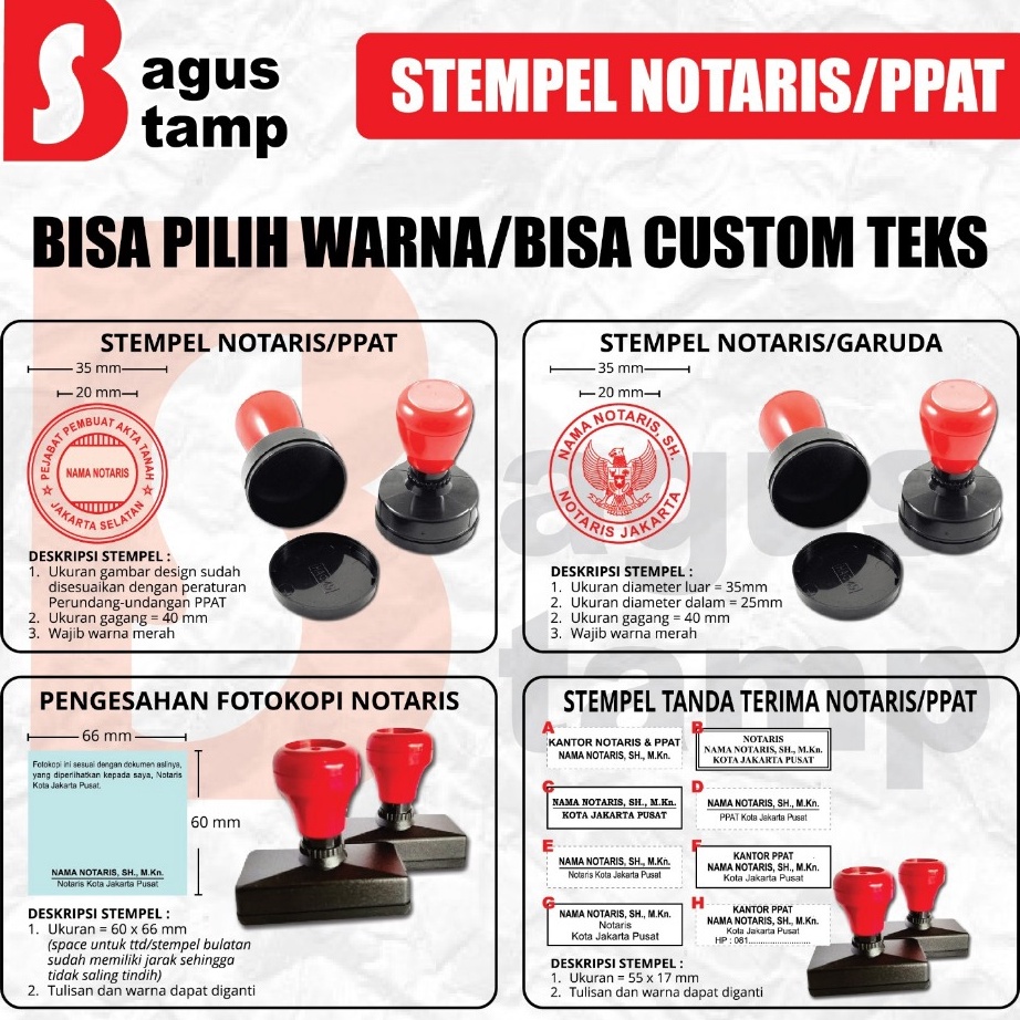 

Seller Stempel Notaris / PPAT / Pengesahan Fotocopy