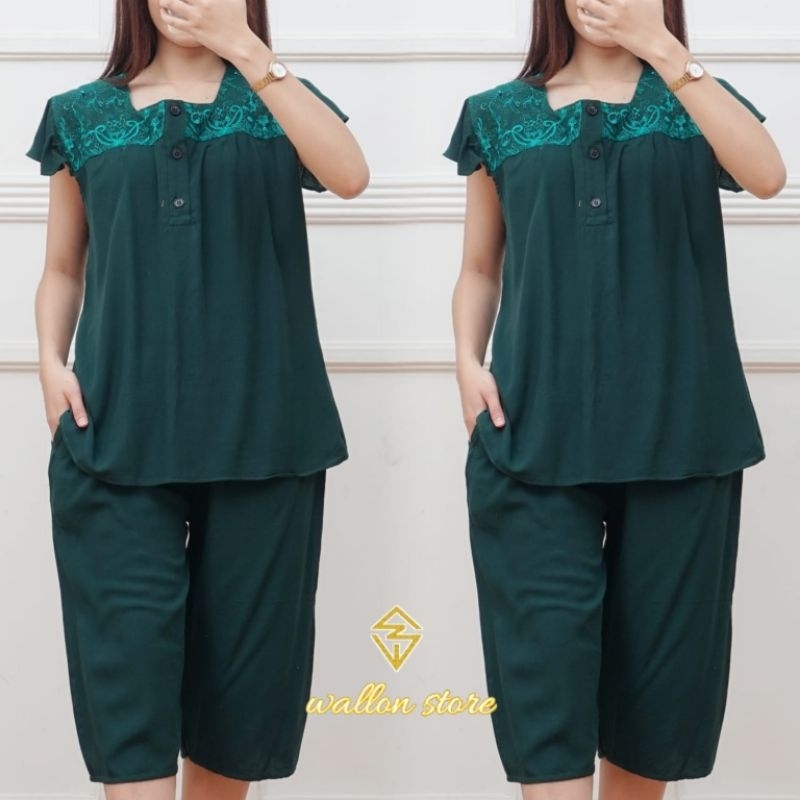 ONE SET BANGKOK BROKAT 7/8 rayon premium setelan wanita terkini terlaris