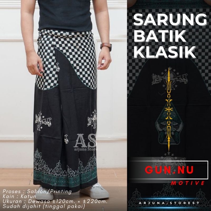 Sarung Batik Gunungan NU Sarung NU Wayang Pria Dewasa Kain Katun Halus.