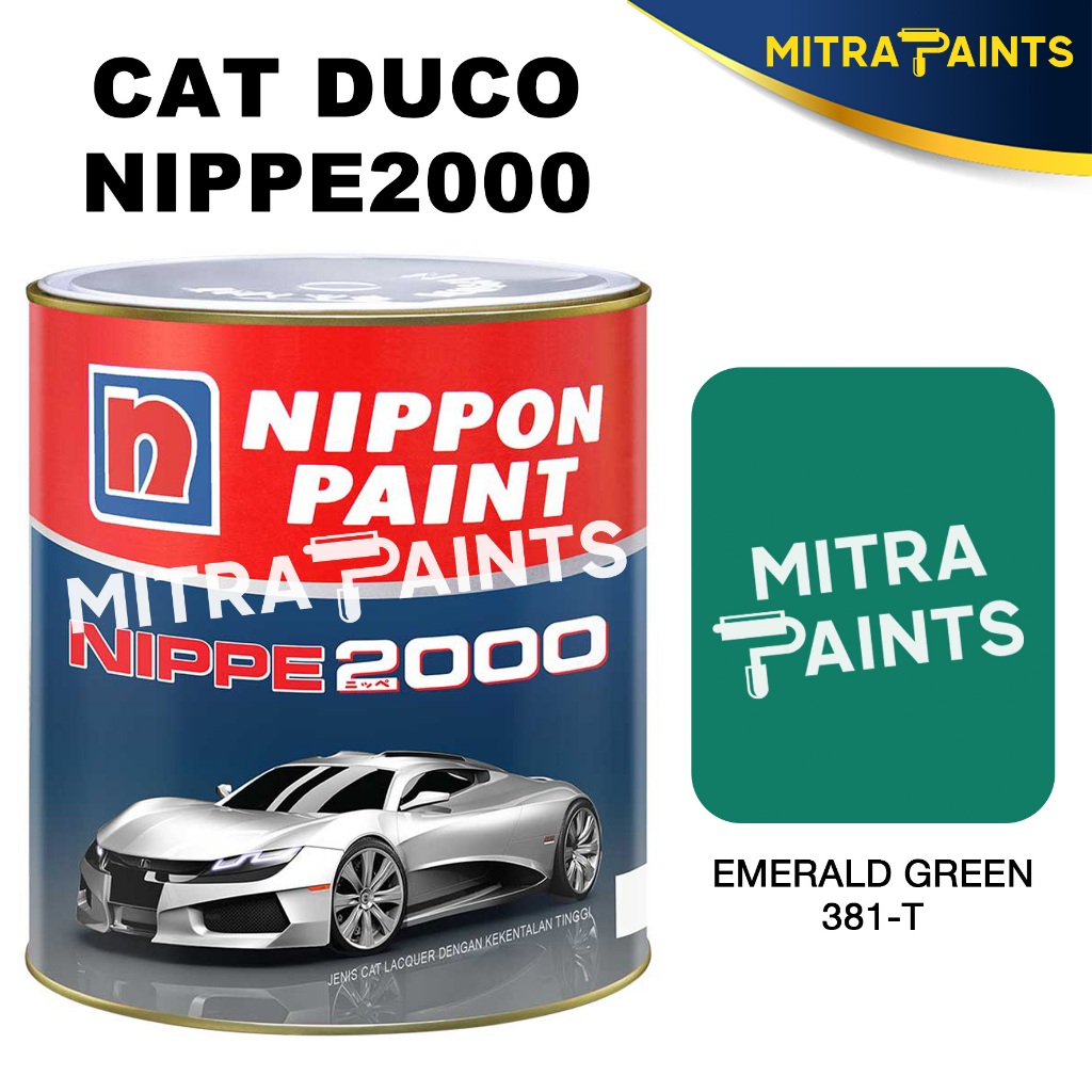 [TINTING] CAT DUCO NIPPE 2000 1 LITER EMERALD GREEN 381-T / CAT MOBIL CAT KAYU CAT BESI NIPPON PAINT
