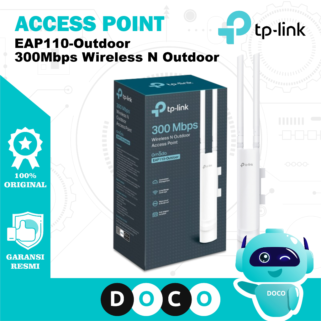 TP-LINK Access Point EAP110 Outdoor 300Mbps Wireless N Outdoor WLAN Wifi Extender EAP-110 300 Mbps