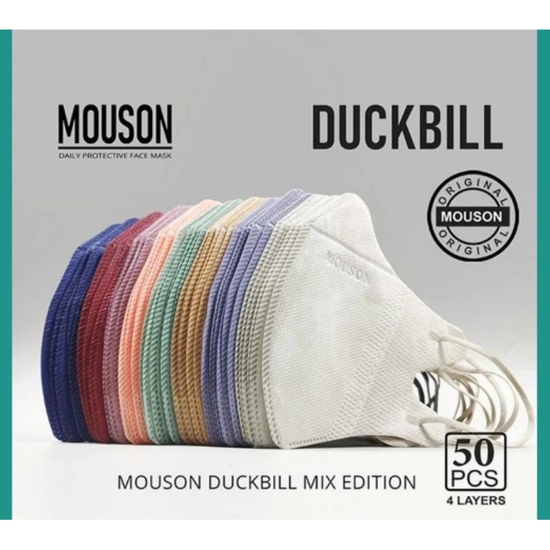 MASKER DUCKBILL WARNA CAREION VINTAGE 1BOX ISI 50PCS SUDAH MIX WARNA WARNI / MASKER DUCKBILL CAREION