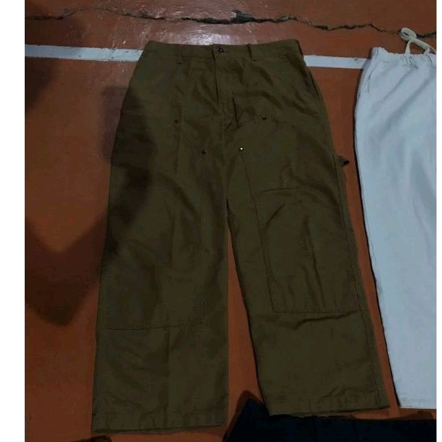Double Knee Pants Brown Reworked patch carhartt