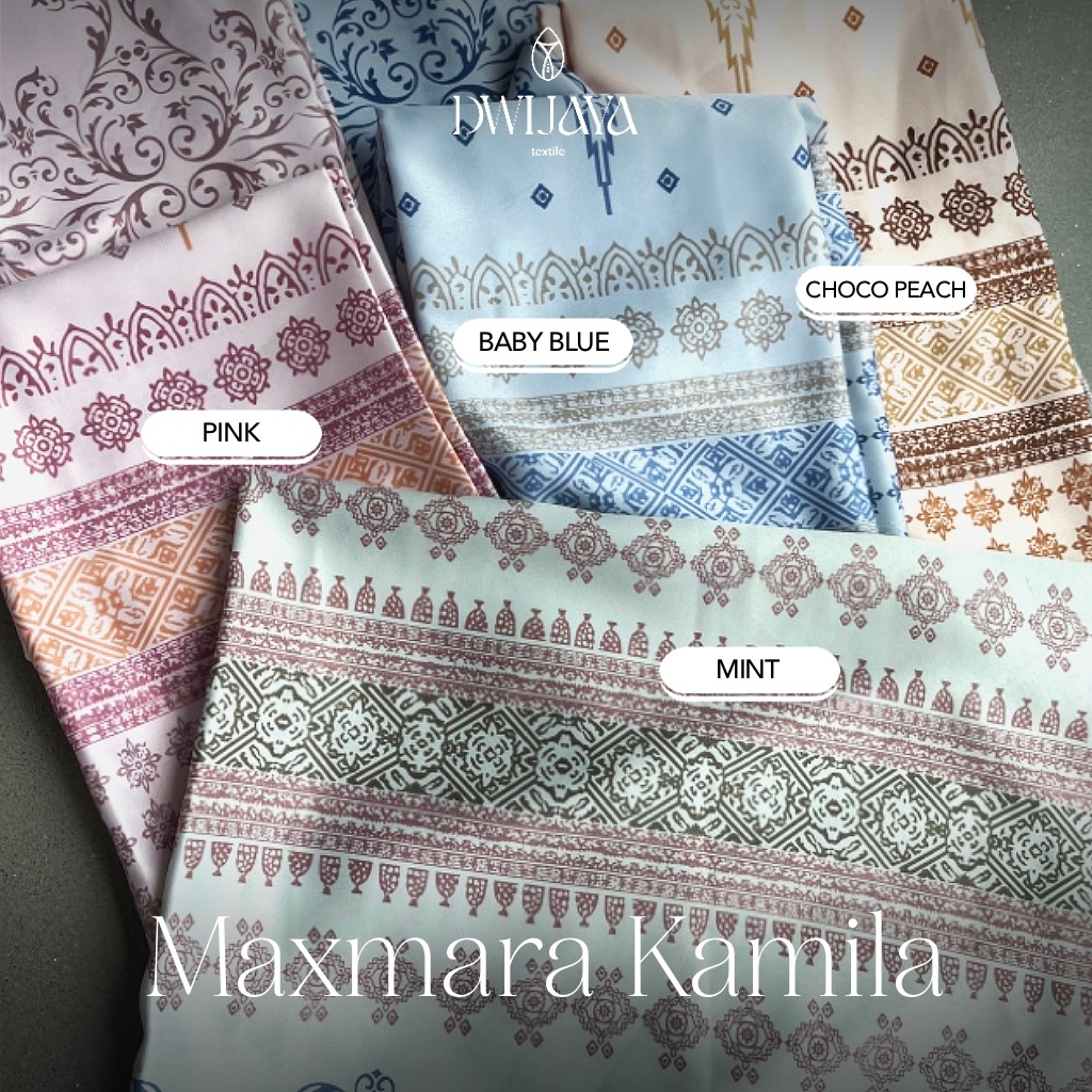Bahan Kain Saten Maxmara Motif Kamila