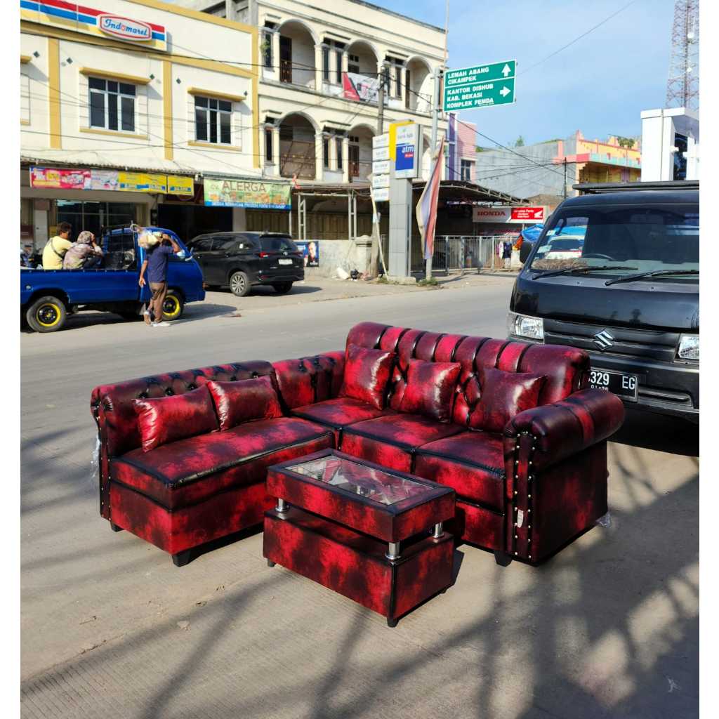 sofa l putus kancing / sofa l putus minimalis / sofa l putus