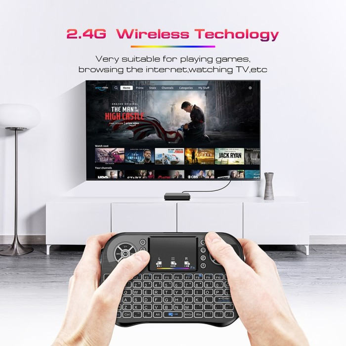 TJbok i10 Mini keyboard wireless and touchpad RGB Backlight Bluetooth  For android tv box Mini pc