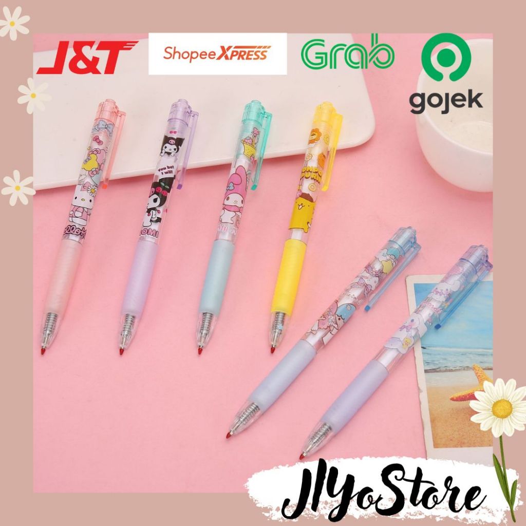 

Ecer 1pcs Pulpen Bolpen Pena Mekanik Gel Sanrio Tinta Hitam Alat Tulis ATK Sekolah Lucu Aesthetic