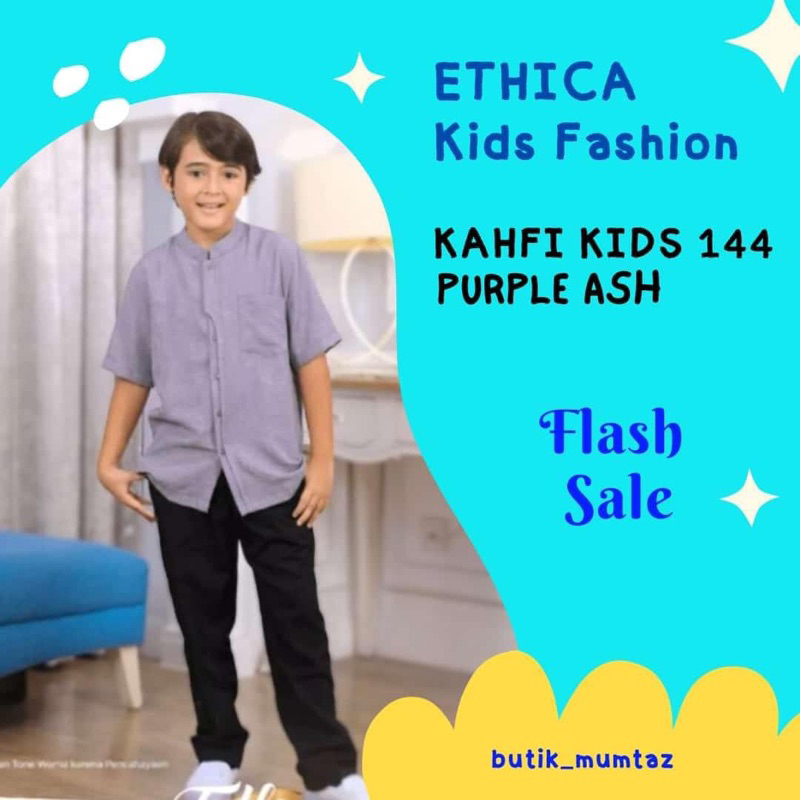 Kahfi Kids 144 Purple Ash by Ethica/koko anak/baju koko anak/baju koko ethica