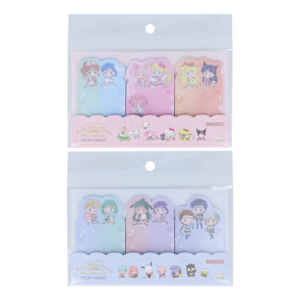 

Sticky Note Set Sailor Moon x Sanrio Characters Pretty Guardian Cosmos Penanda Halaman Die Cut Note