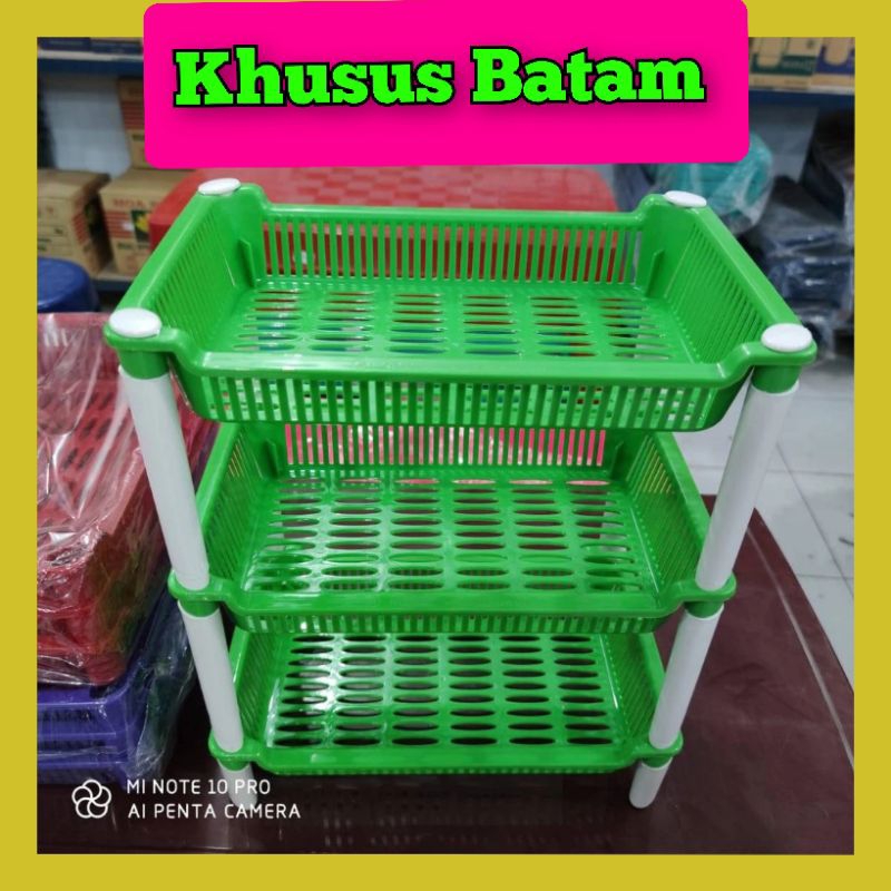 KERANJANG 3SUSUN PLASTIK/RAK SERBAGUNA /RAK KERANJANG BAWANG(KHUSUS BATAM)