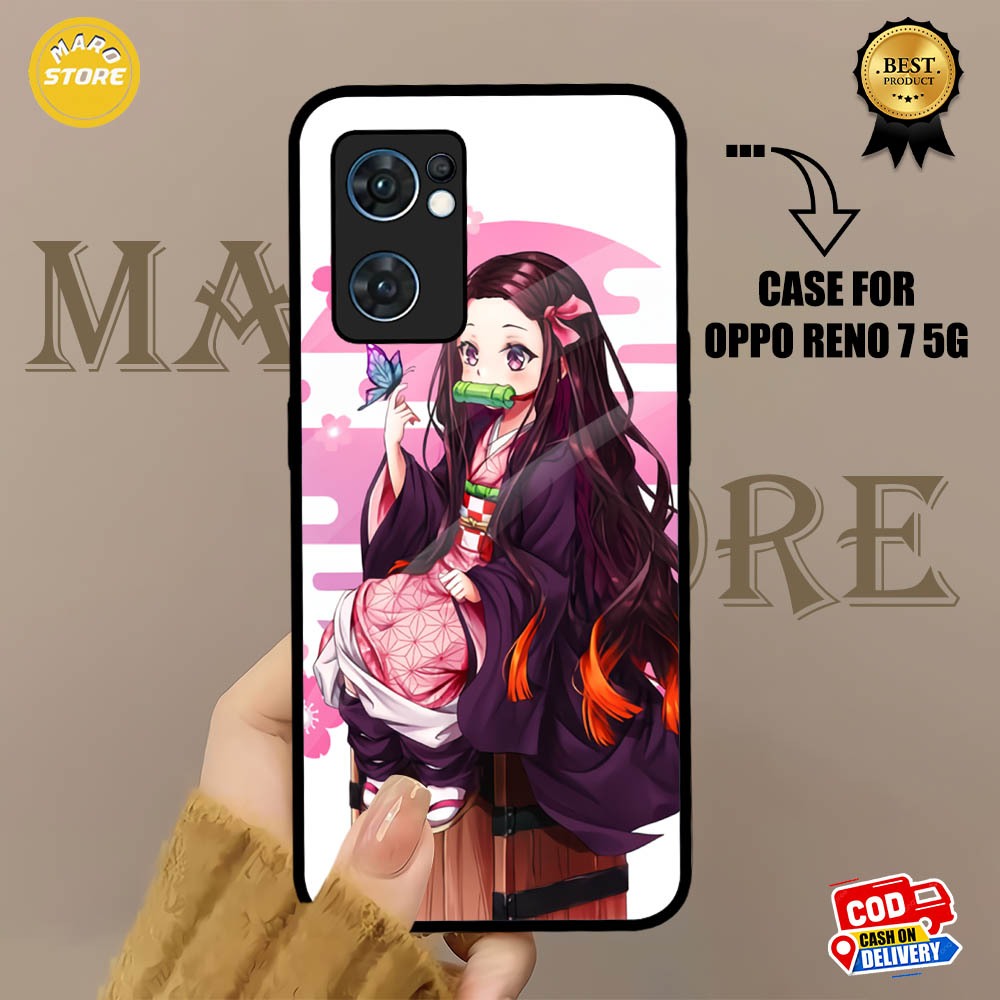 [GF29] Case Kilau Glossy Oppo Reno 7 5G | Casing Hp Oppo | Pelindung Smarphone | Motif Anime Nezuko