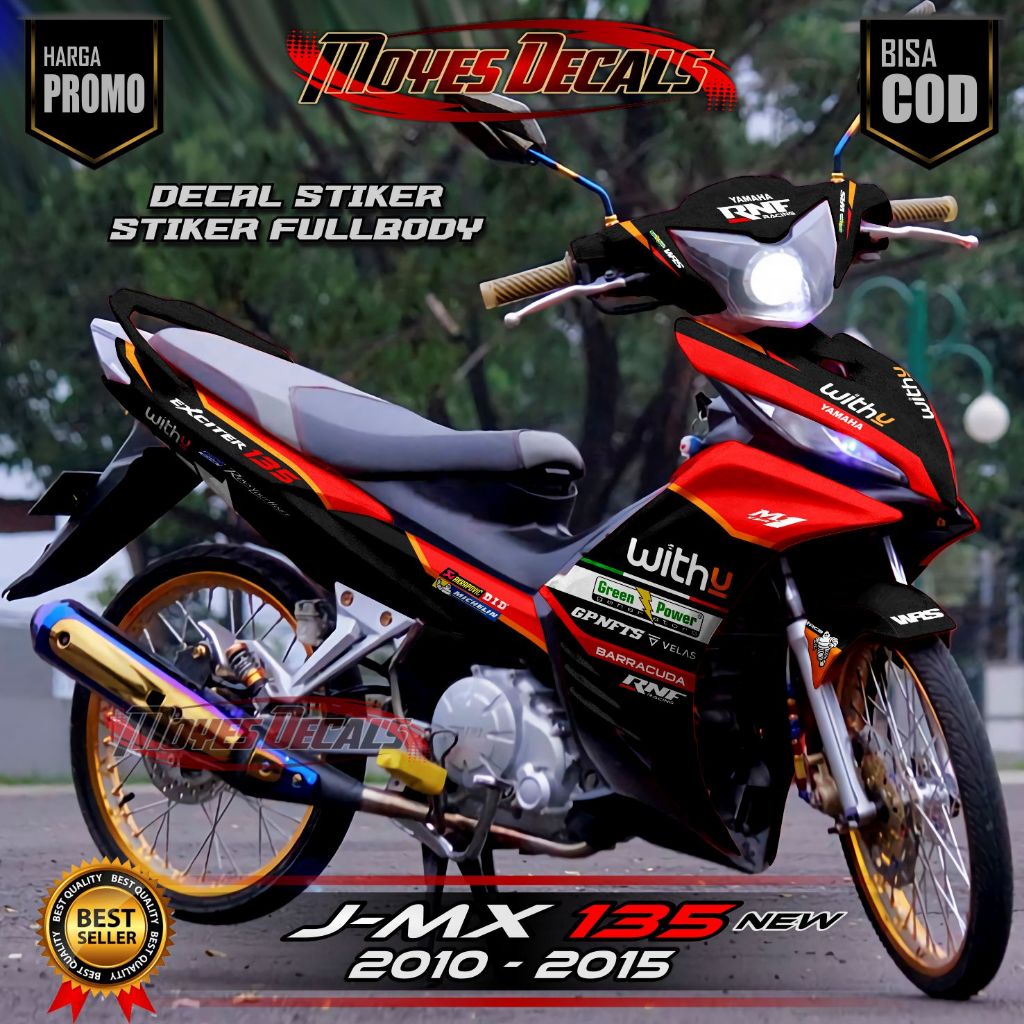 ANTI LUNTUR Decal Variasi yamaha jupiter mx 135 new Fullbody - Stiker Hologram Mx New Motip Withu