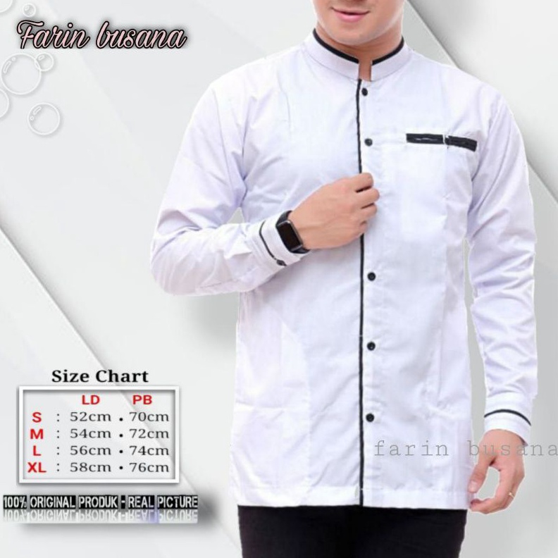 Original KOKO PUTIH LENGAN PANJANG KOKO EL RUMI TERLARIS BAJU KOKO WARNA PUTIH BAJU KOKO PRIA MODERN