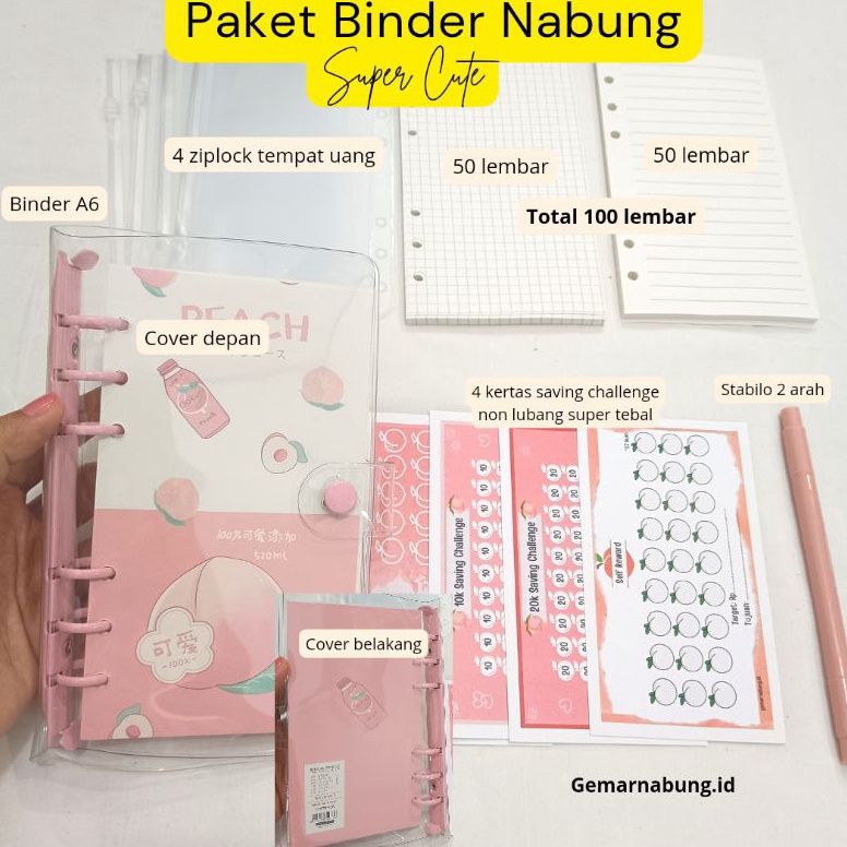 

Serba Murah.. Paket Binder keuangan nabung A6 super cute isi 100 lembar 8F7