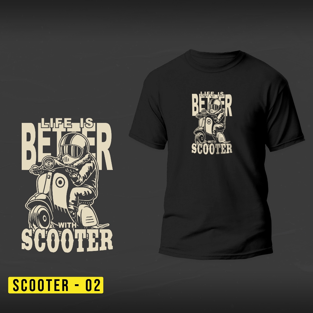 Premium T-Shirt Scooter | Kaos Vespa | Kaos Kekinian Baju anak laki motor scooter adventur explore h