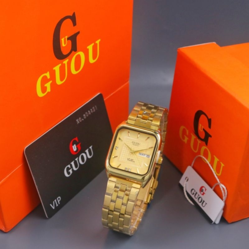 Jam Tangan Wanita / Cewek Guou Formal GU-6079 Include Box Fesyen Korea Watch Termurah